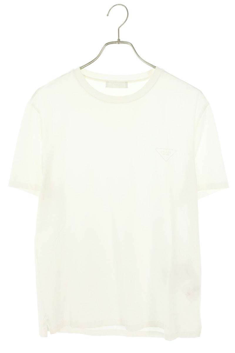 PRADA Triangle Logo Embroidered T-Shirt White Size L
