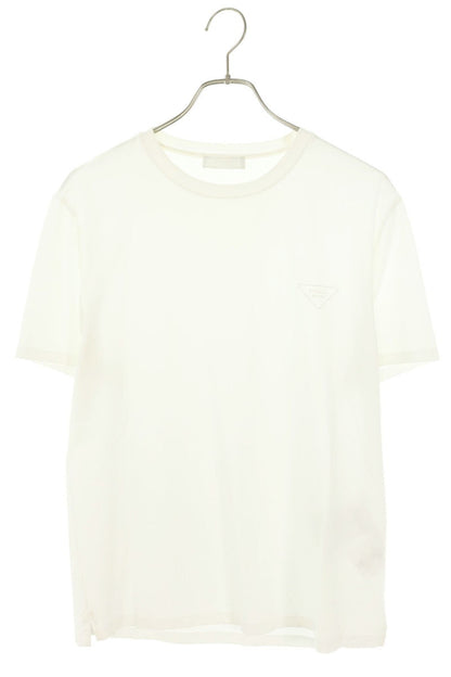 PRADA Triangle Logo Embroidered T-Shirt White Size L