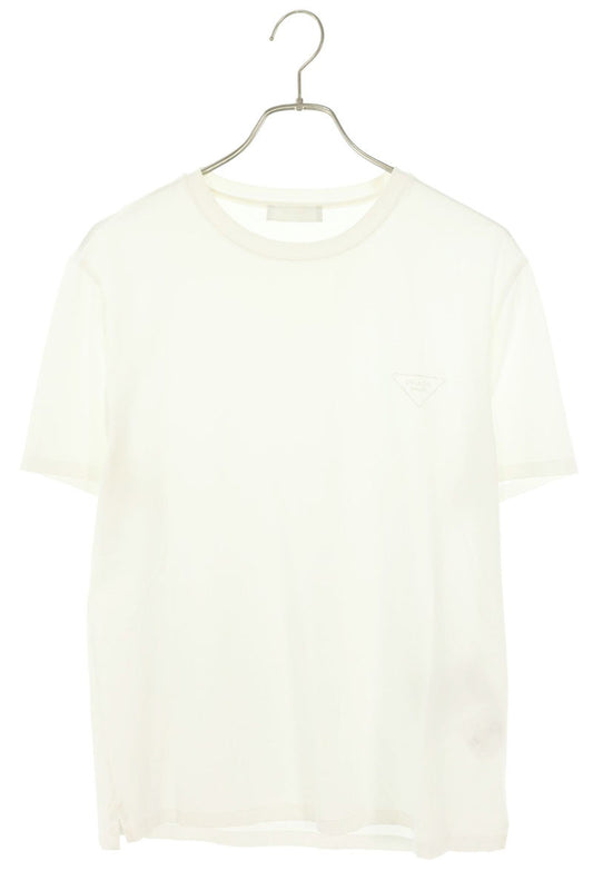 PRADA Triangle Logo Embroidered T-Shirt White Size L