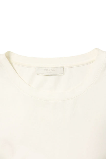PRADA Triangle Logo Embroidered T-Shirt White Size L