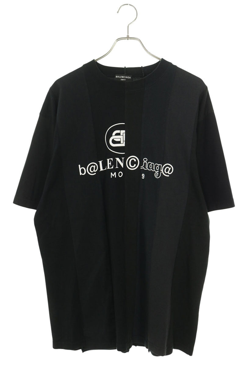 BALENCIAGA 21SS Reconstructed Logo T-Shirt Black Size XXS