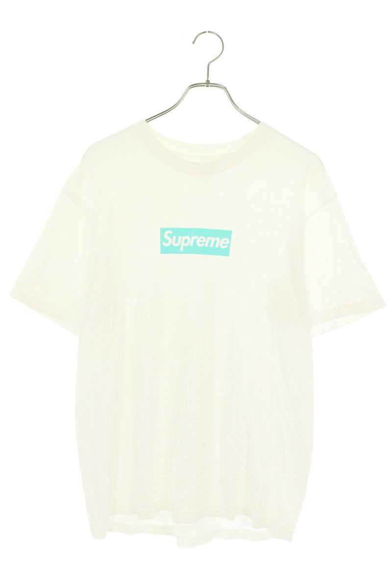 SUPREME 21AW Tiffany Box Logo T-Shirt White/Blue Size M