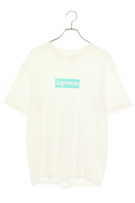 SUPREME 21AW Tiffany Box Logo T-Shirt White/Blue Size M