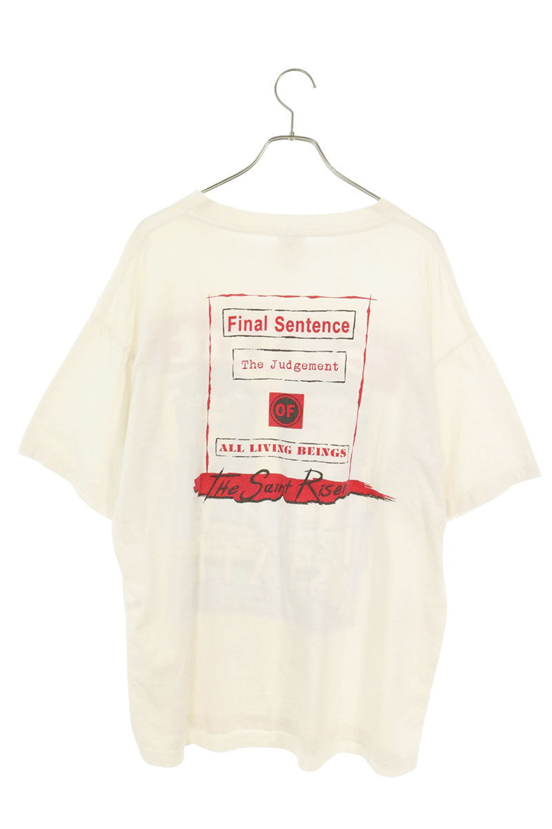 SAINT MICHAEL HOLYSAINTS Print Cotton T-Shirt White Size XL