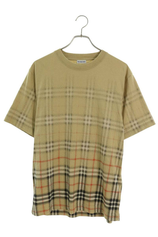 Burberry Gradation Check Cotton T-Shirt Brown Size M