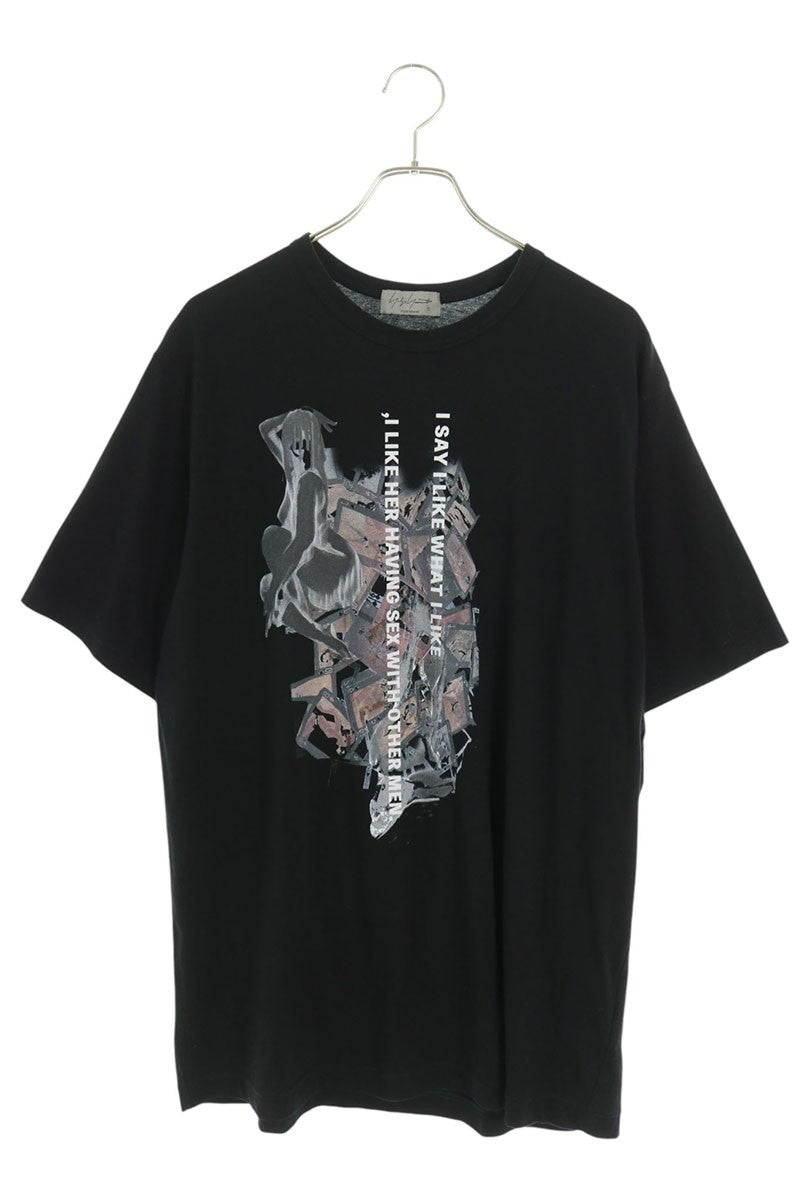 YOHJI YAMAMOTO POUR HOMME Graphic Print T-Shirt Black Size 3