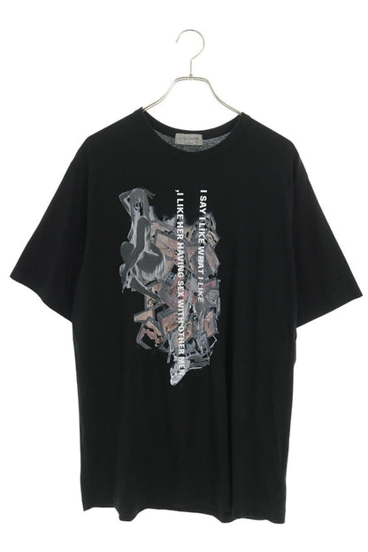 YOHJI YAMAMOTO POUR HOMME Graphic Print T-Shirt Black Size 3