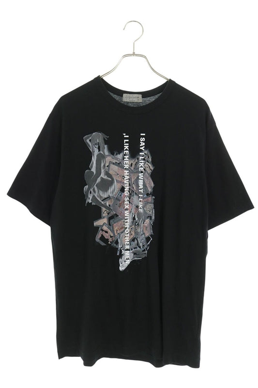 YOHJI YAMAMOTO POUR HOMME Graphic Print T-Shirt Black Size 3
