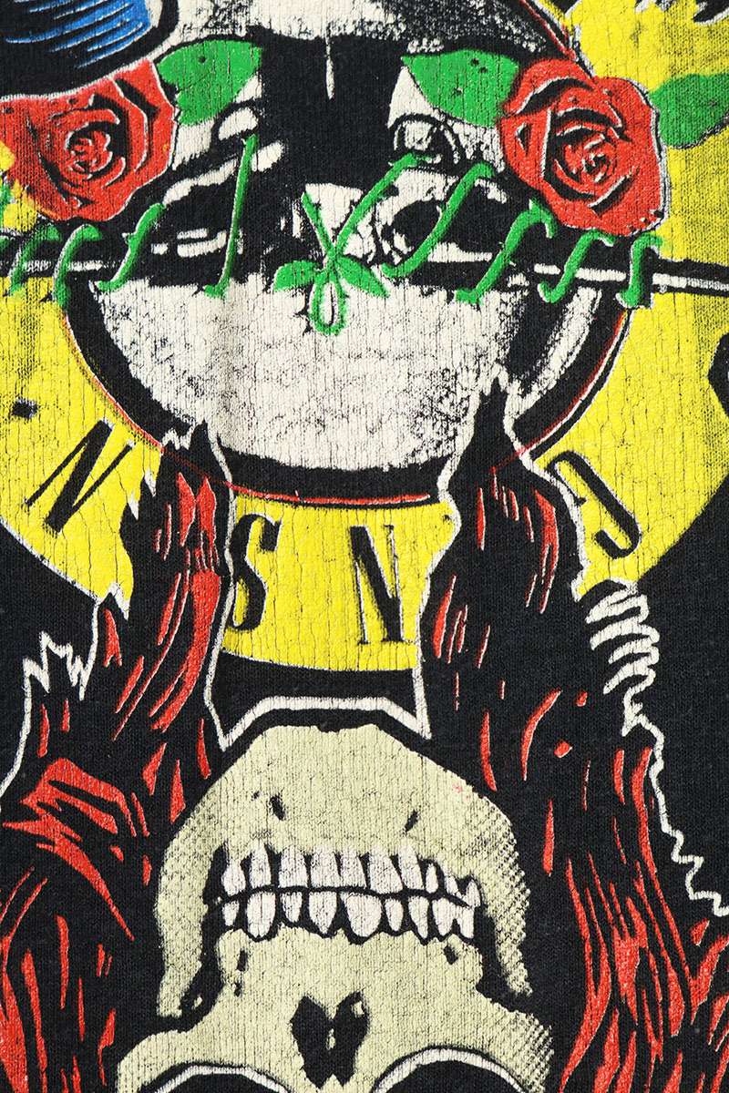 VINTAGE 80s Guns N' Roses LA Coliseum T-Shirt Black Size XL