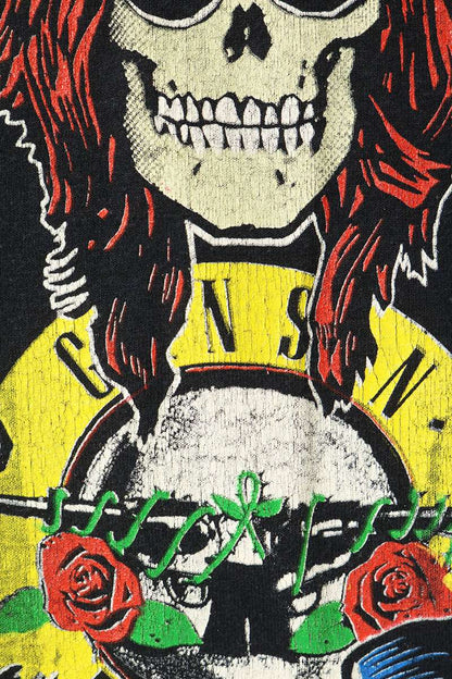 VINTAGE 80s Guns N' Roses LA Coliseum T-Shirt Black Size XL