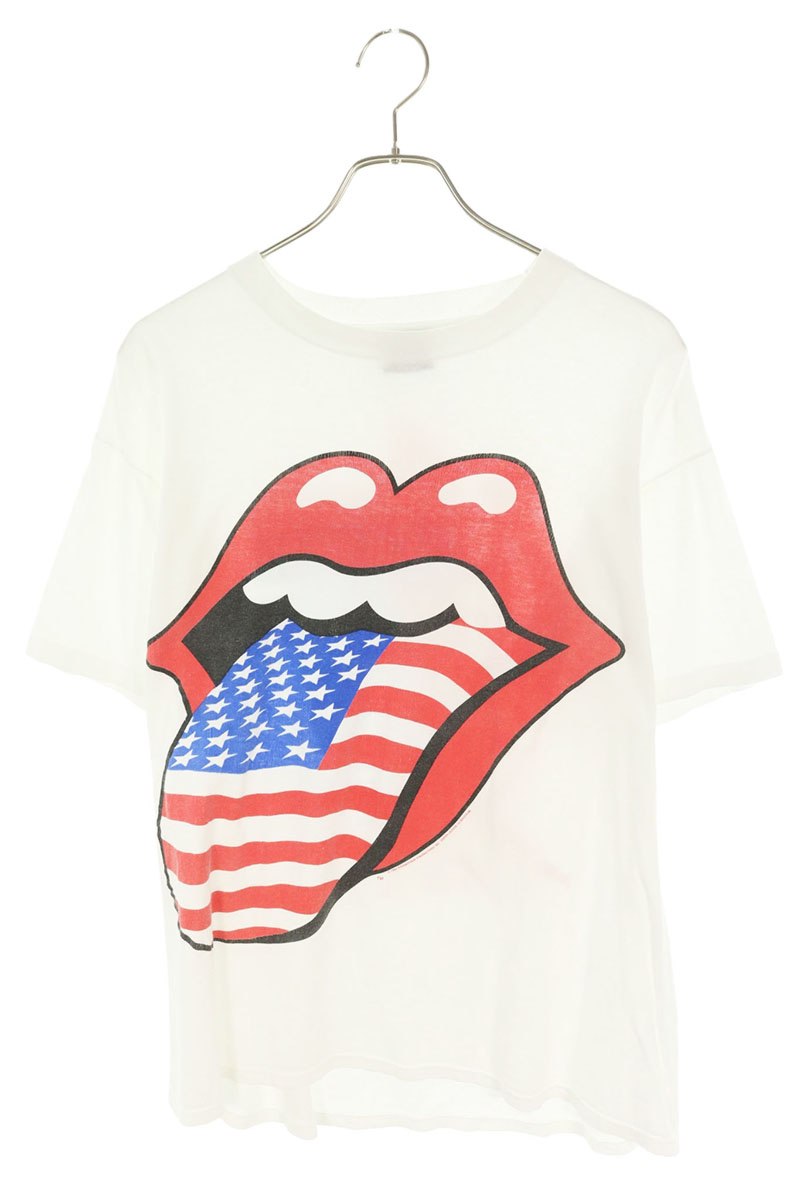 VINTAGE 90s Rolling Stones American T-Shirt White Size L