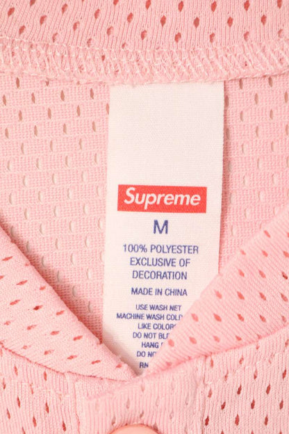 SUPREME 25SS Logo Baseball Henley T-Shirt Pink Size M