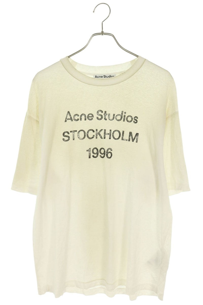 ACNE STUDIOS Logo Print Relaxed Fit T-Shirt White Size S