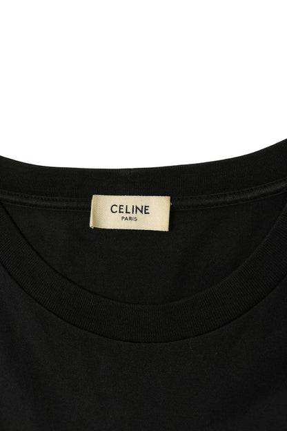 CELINE Checker Logo Studs T-Shirt Black Size M