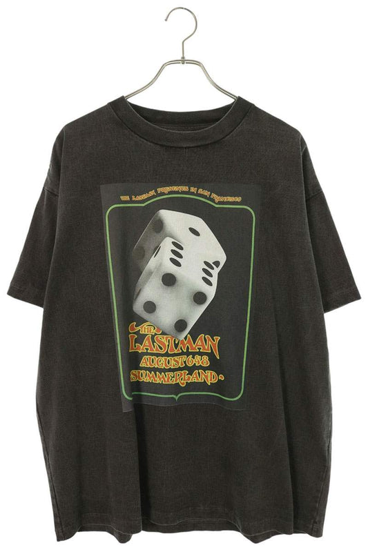 LASTMAN DICE Print Vintage T-Shirt Black Size L