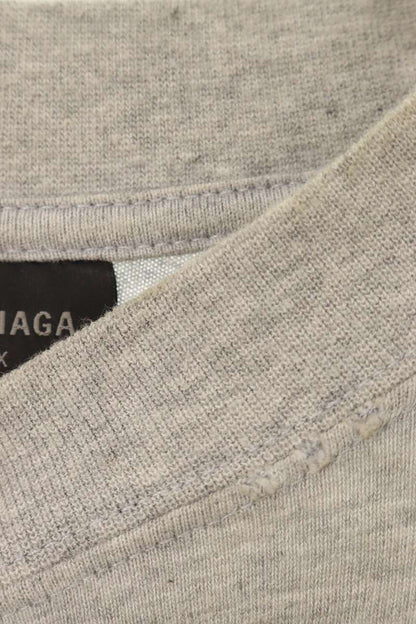 BALENCIAGA 23AW Distressed Cotton T-Shirt Gray Size 2