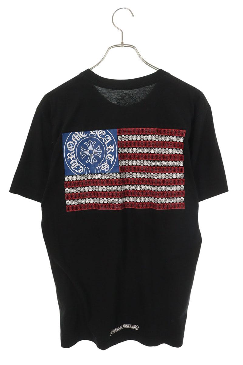 Chrome Hearts Back American Flag Print T-Shirt Black Size M