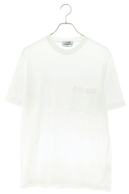 HERMES H Logo Pocket T-Shirt White Size S