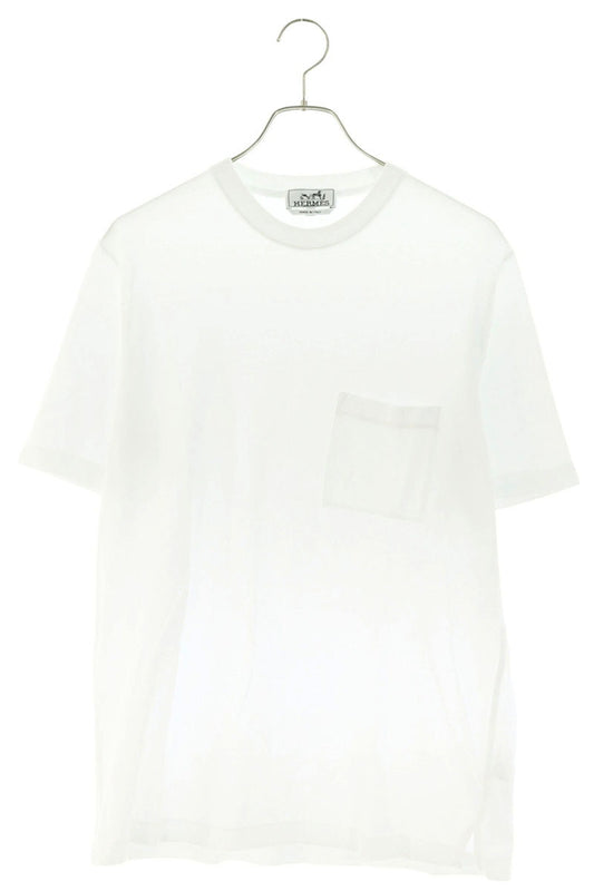 HERMES H Logo Pocket T-Shirt White Size S