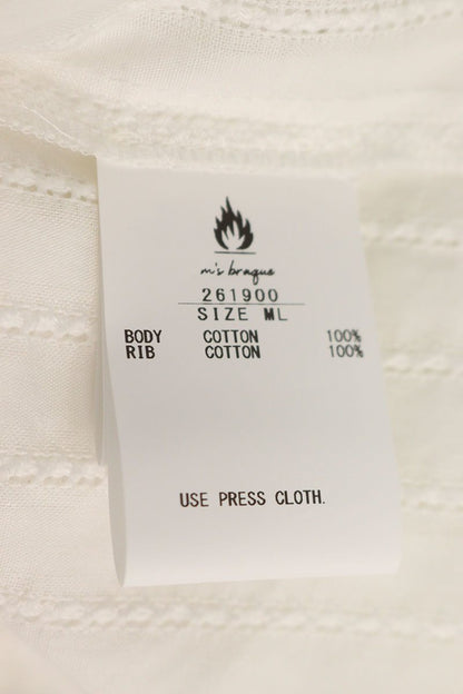 ms blaque Oversized Woven Cotton T-Shirt White Size ML
