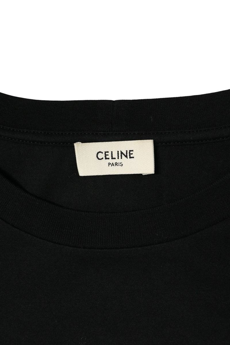 CELINE 38AW Loose Fit Logo Print T-Shirt Black Size L