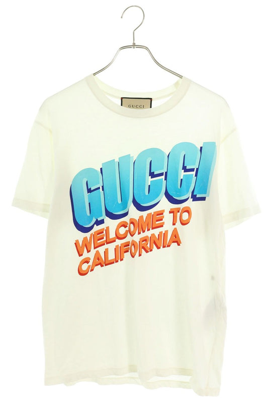 GUCCI Print Cotton T-Shirt White Size XXS