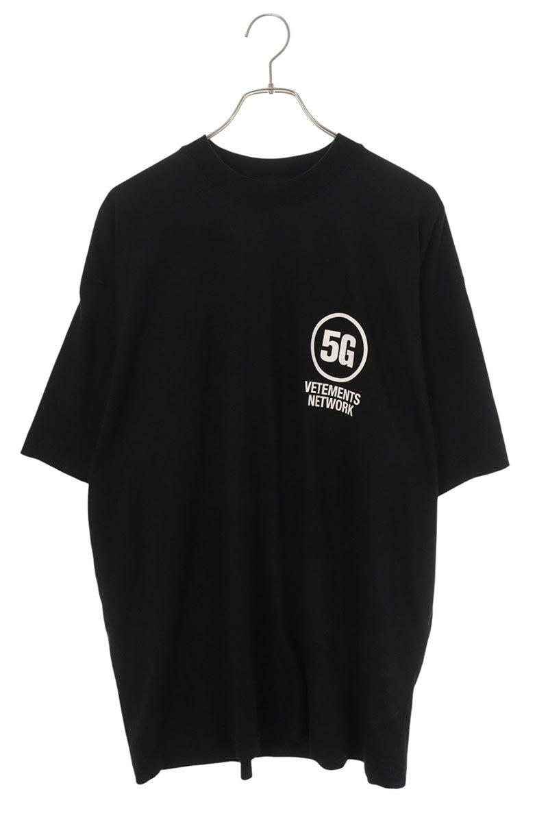 VETEMENTS 5G Logo Oversized T-Shirt Black Size XS