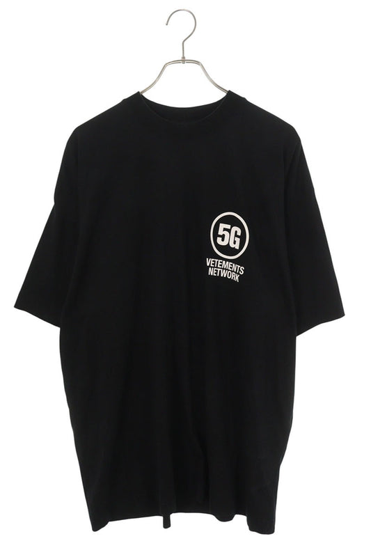 VETEMENTS 5G Logo Oversized T-Shirt Black Size XS