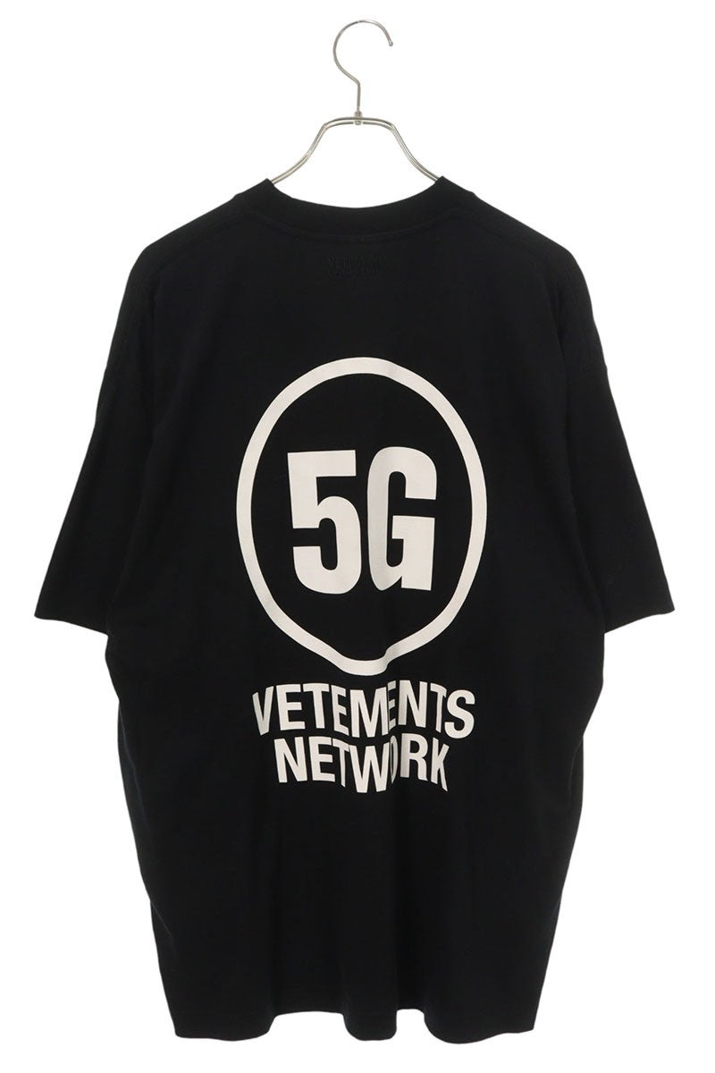 VETEMENTS 5G Logo Oversized T-Shirt Black Size XS