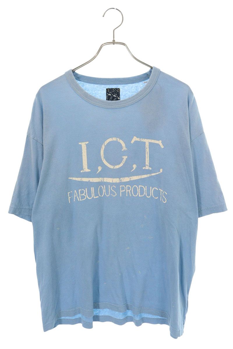 VISVIM Jumbo Logo Print T-Shirt Light Blue Size 4