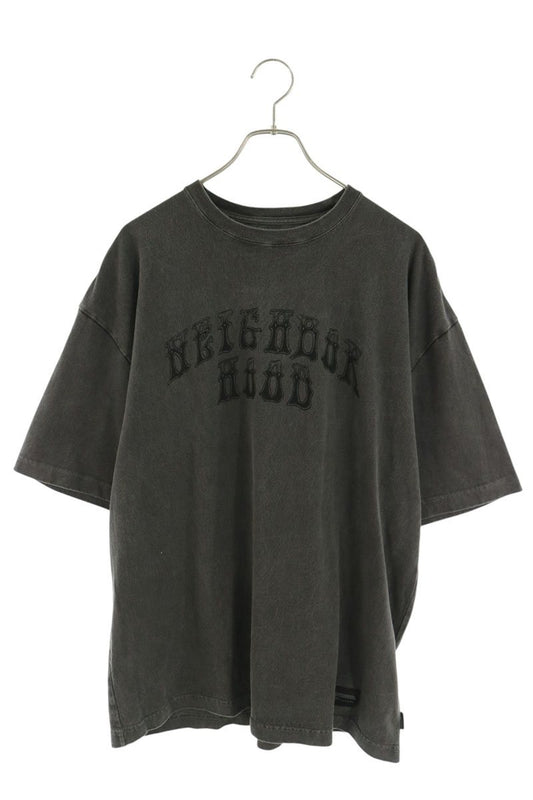 NEIGHBORHOOD 24SS Pigment Dye Logo T-Shirt Black Size M