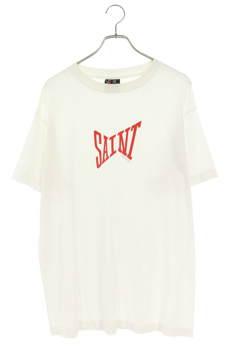 SAINT MICHAEL Vintage Logo Print Cotton T-Shirt Size M