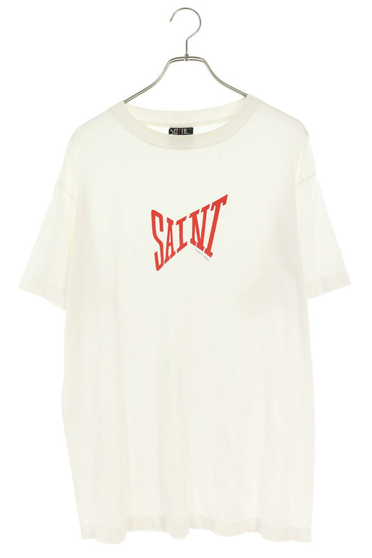 SAINT MICHAEL Vintage Logo Print Cotton T-Shirt Size M