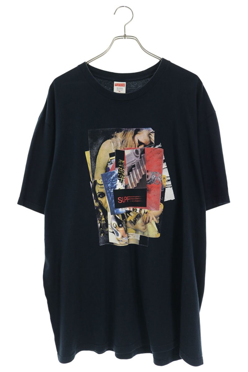 SUPREME Stack Logo Cotton T-Shirt Navy Size XL