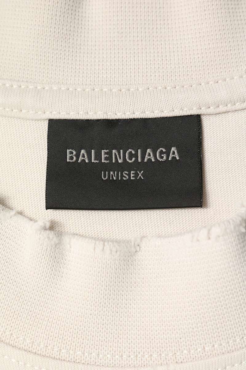 BALENCIAGA Distressed Tape Logo T-Shirt Size M