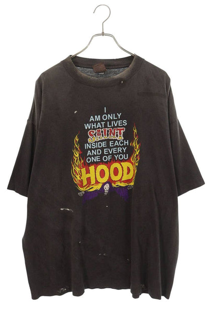 NEIGHBORHOOD x SAINT MICHAEL x NBHD HOOD Print T-Shirt Black Size XXL