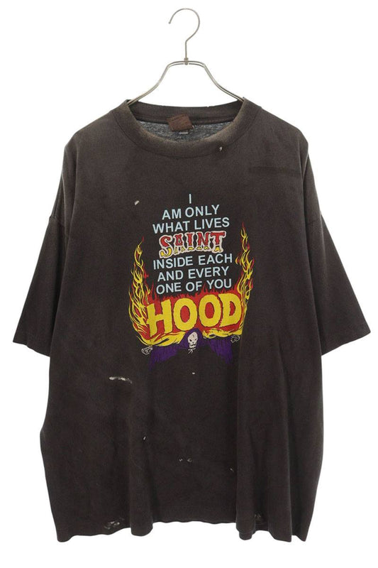 NEIGHBORHOOD x SAINT MICHAEL x NBHD HOOD Print T-Shirt Black Size XXL
