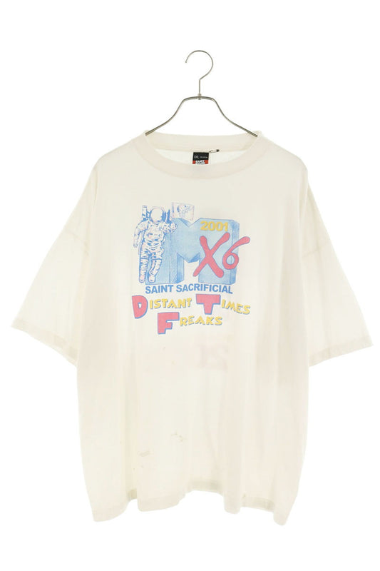 SAINT MICHAEL Astro Print Vintage T-Shirt White Size XXL