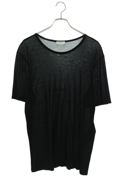 SAINT LAURENT PARIS Logo Embroidery T-Shirt Black Size L