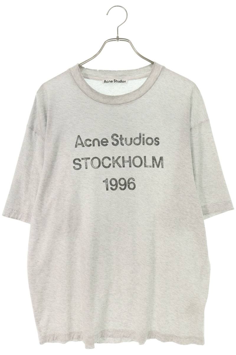ACNE STUDIOS Logo Print Relaxed Fit T-Shirt Grey Size M