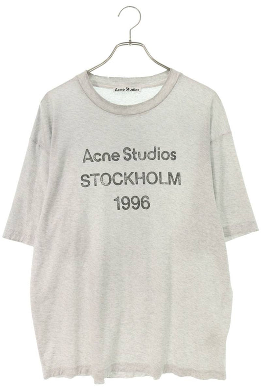 ACNE STUDIOS Logo Print Relaxed Fit T-Shirt Grey Size M
