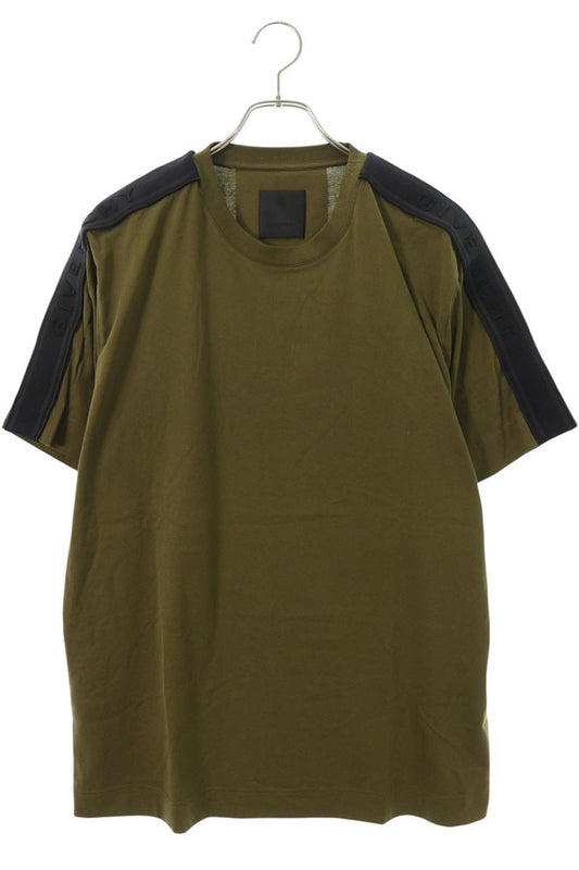 GIVENCHY Logo Tape Slim Fit T-Shirt Olive Black Size XL