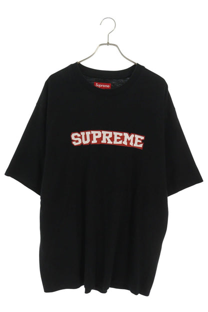 SUPREME 25SS Satin Applique T-Shirt Black/Red Size XXL