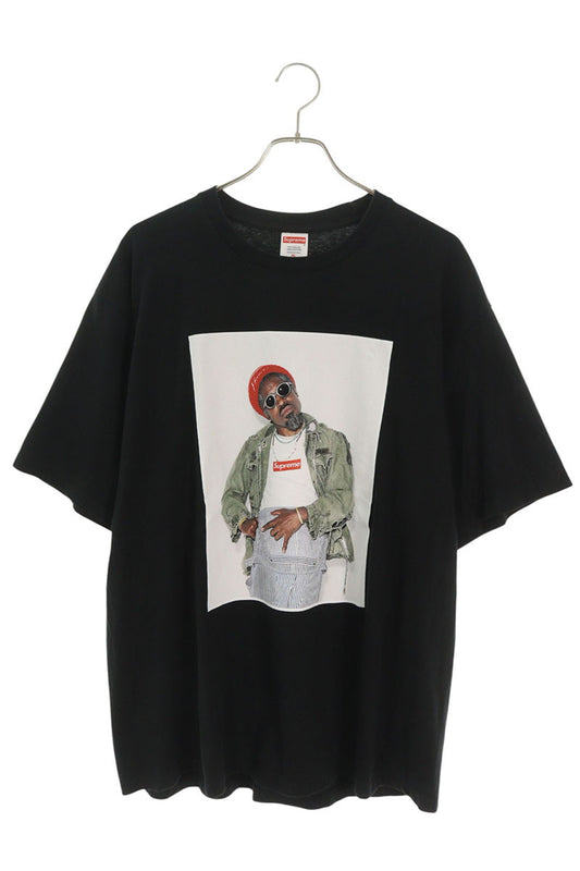 SUPREME Andre 3000 Print Cotton T-Shirt Black Size XL