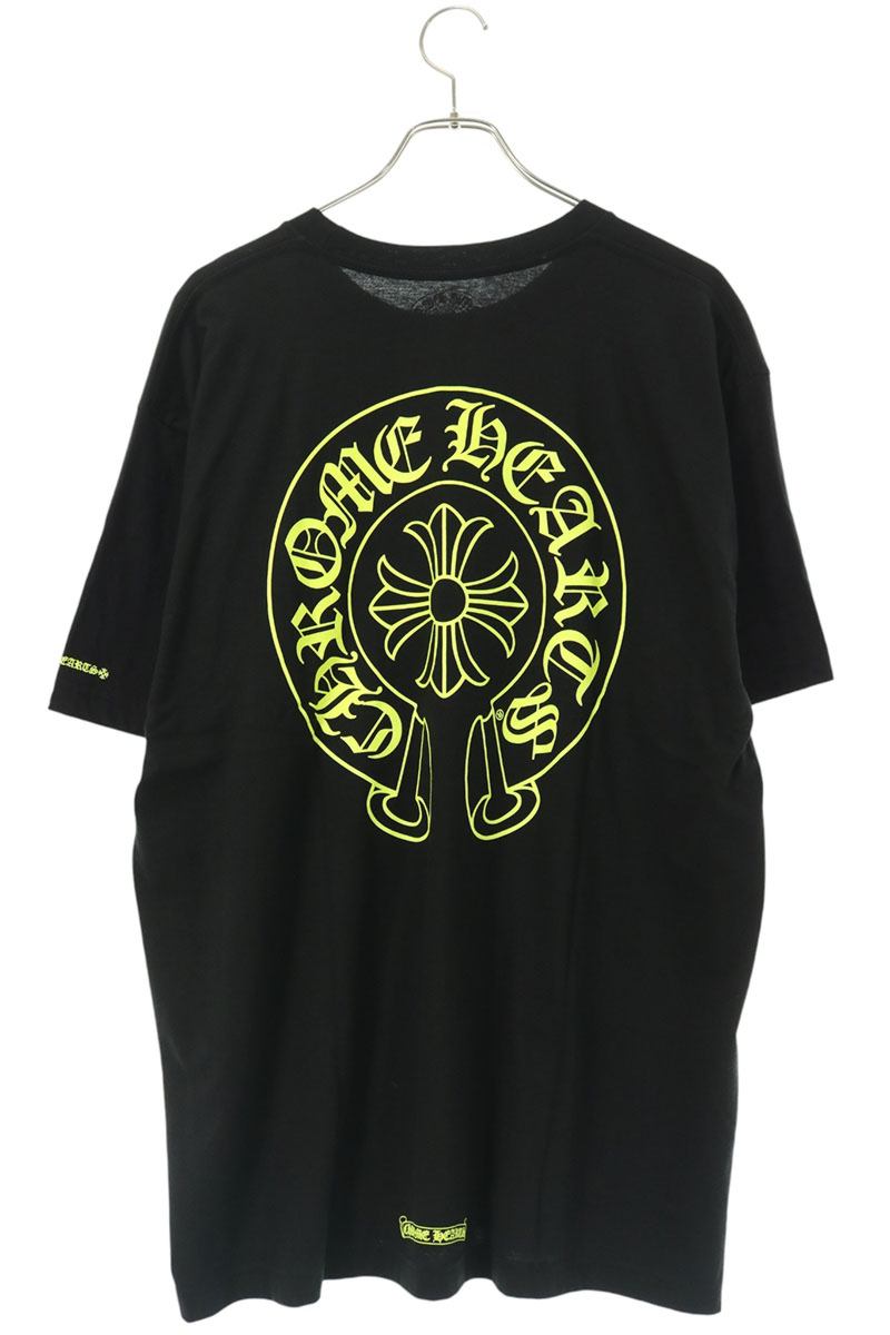 Chrome Hearts Black Yellow Horseshoe Cotton T-Shirt Size XL