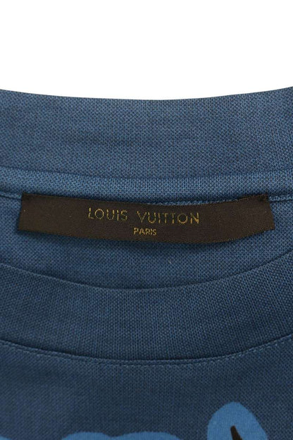 LOUISVUITTON All-Over Print T-Shirt Blue Size XL