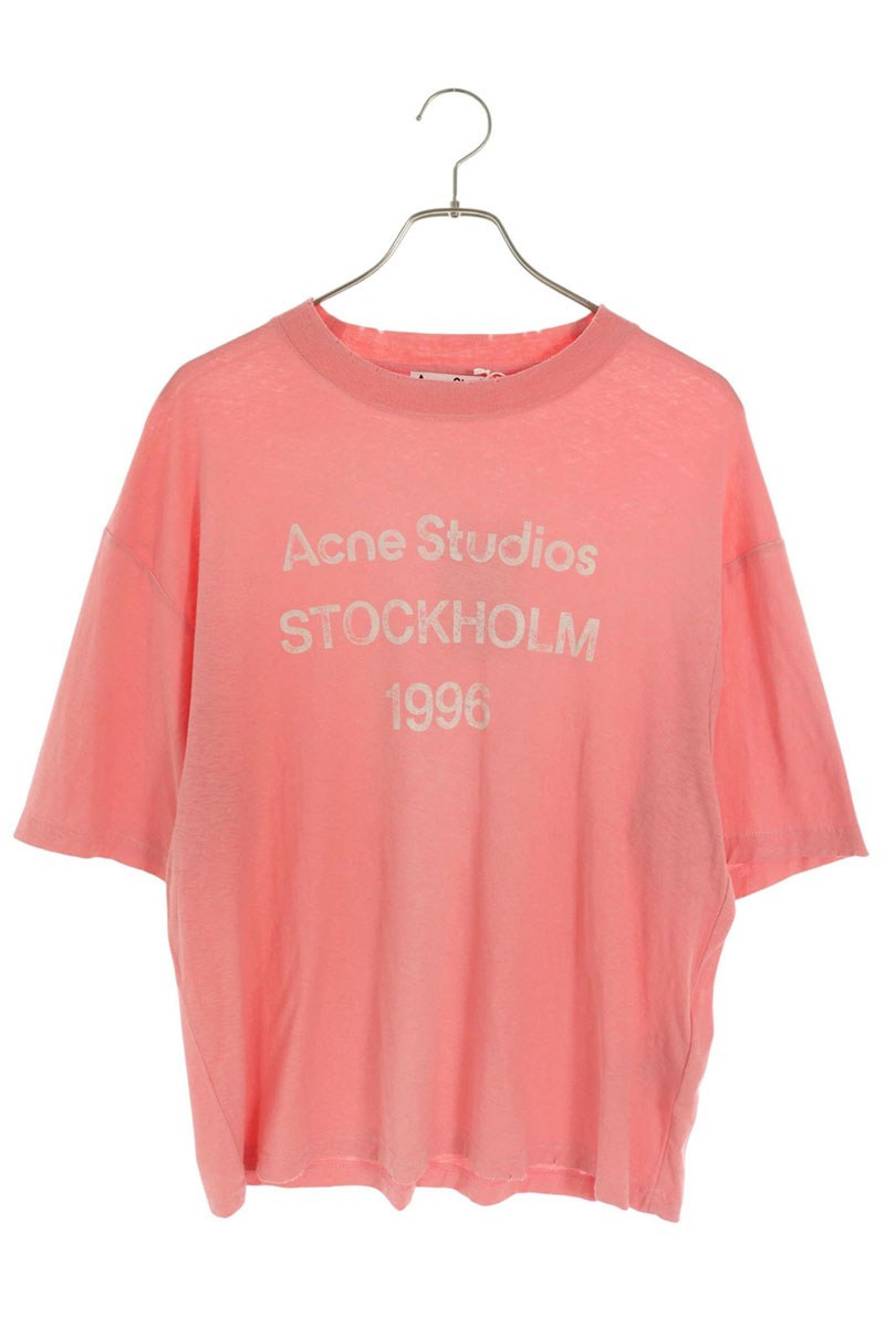 ACNE STUDIOS Spray Logo Vintage Fit T-Shirt Pink Size XS