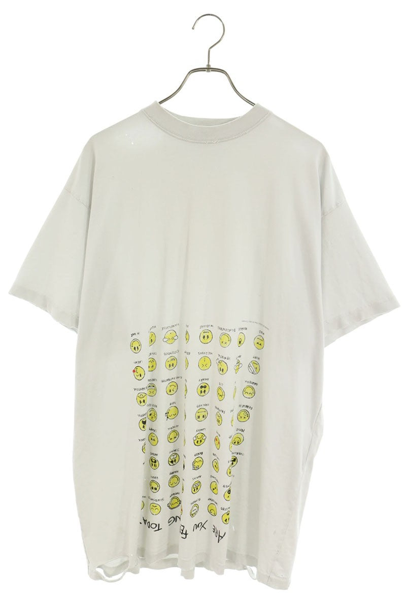 BALENCIAGA "HOW ARE YOU" Face Print T-Shirt White Size 1