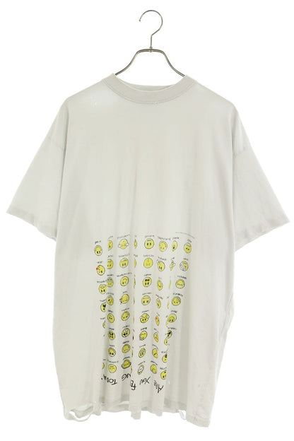 BALENCIAGA "HOW ARE YOU" Face Print T-Shirt White Size 1