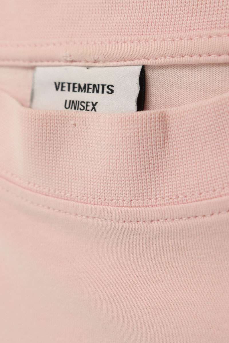 VETEMENTS Unicorn Print Cotton T-Shirt Pink Size M